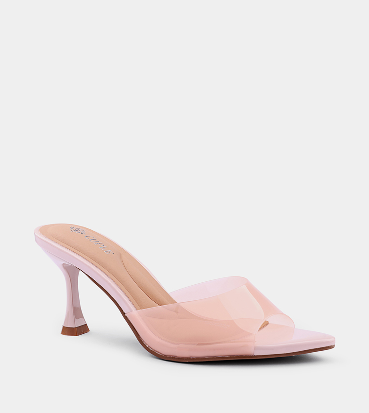 Solid Peep Toe Heel Sandals