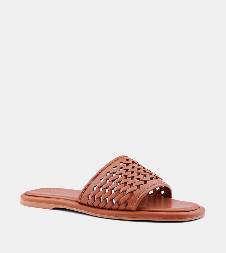 Braided Open Toe Flat Sandals