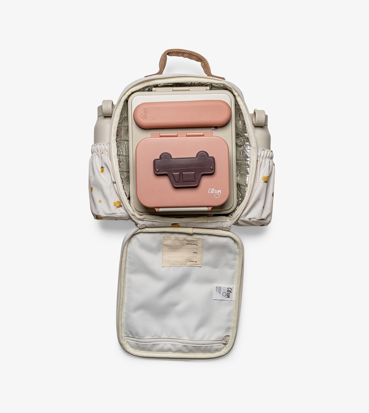 Lemon Printed Insulated Lunch Bag Backpack
