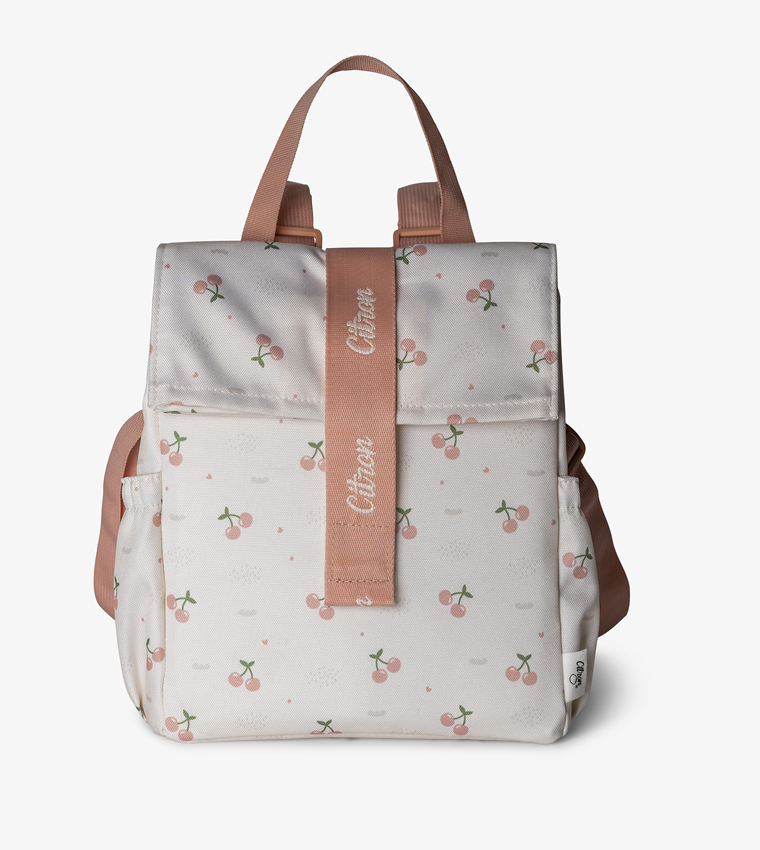 Cherry Printed Insulated Rollup Lunch Bag