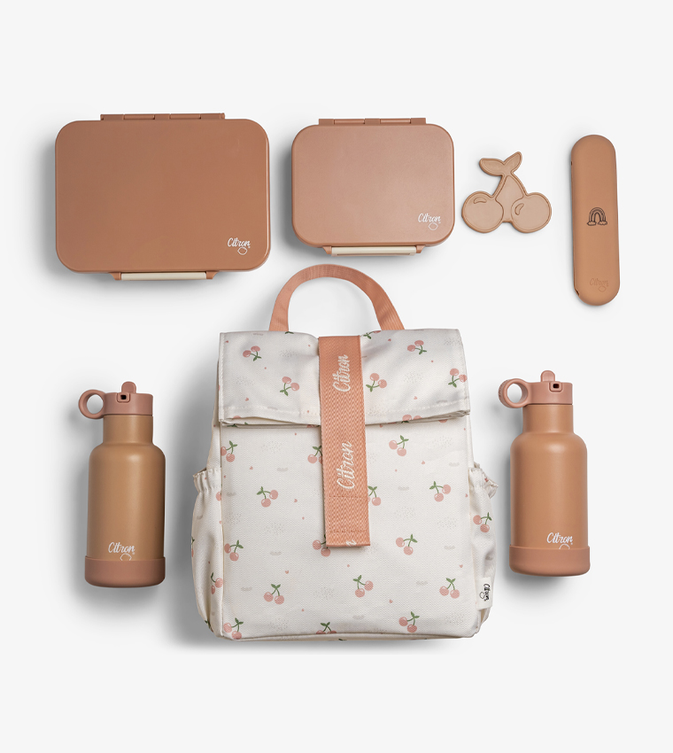 Cherry Printed Insulated Rollup Lunch Bag
