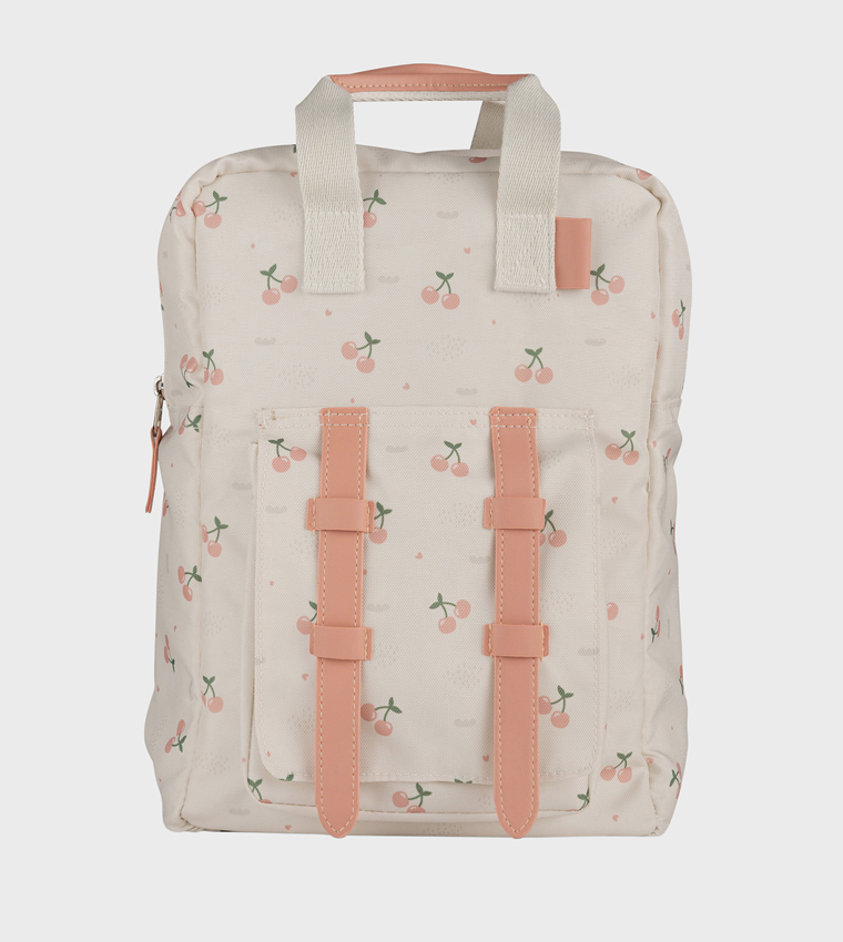 Cherry Printed Zip Around Backpack