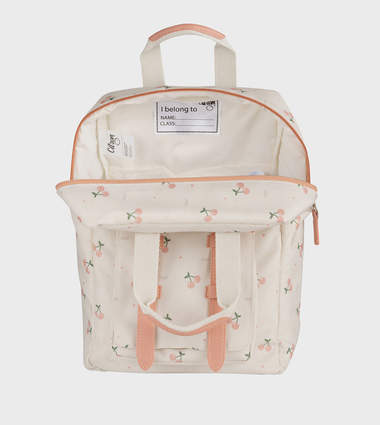 Cherry Printed Zip Around Backpack