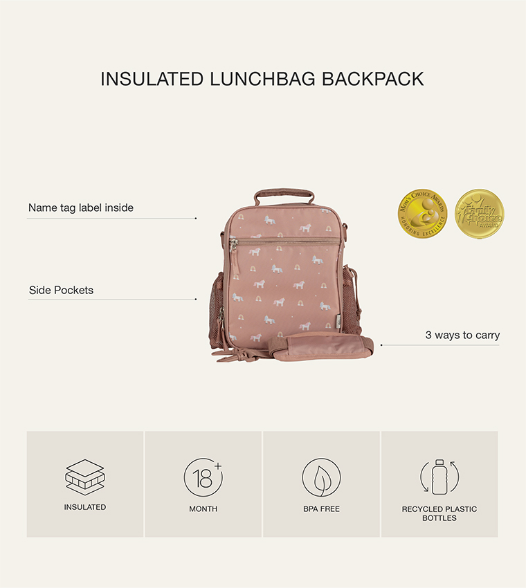 Ballerina Printed Insulated Lunch Bag Backpack