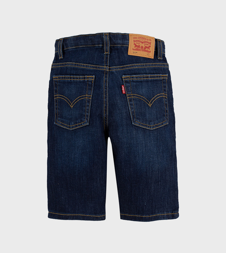 Faded Slim Fit Denim Shorts