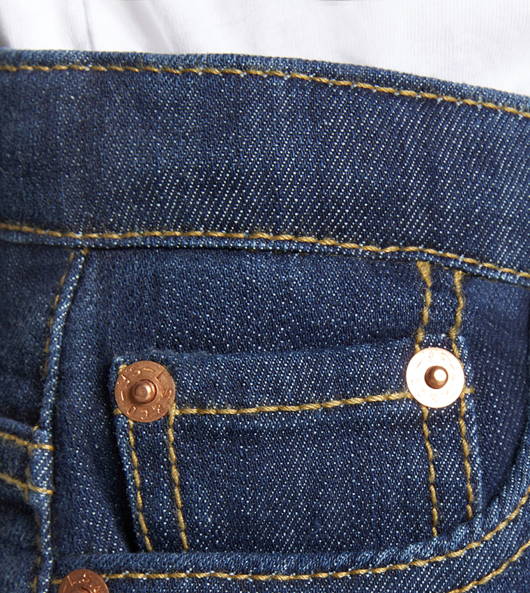 Faded Slim Fit Denim Shorts
