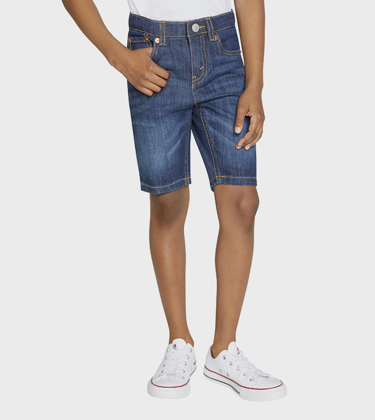 Faded Slim Fit Denim Shorts