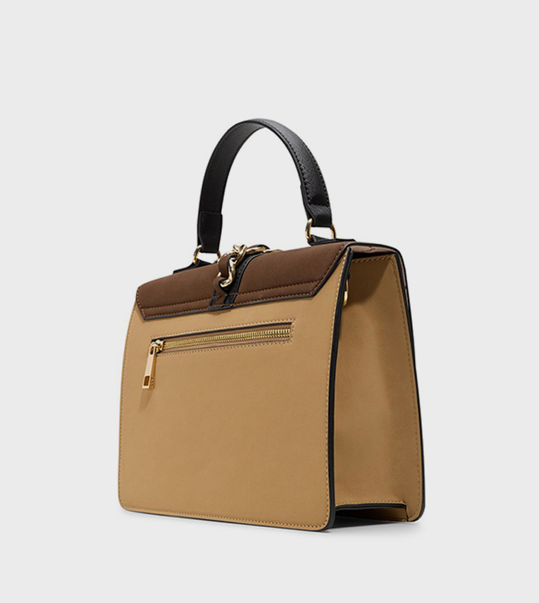 CAIILLAA Color Block Top Handle Bag