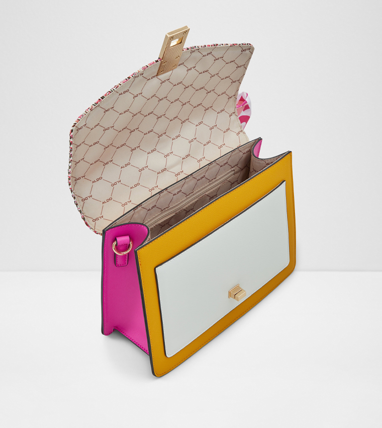 CAILLA Color Block Top Handle Bag with Scarf