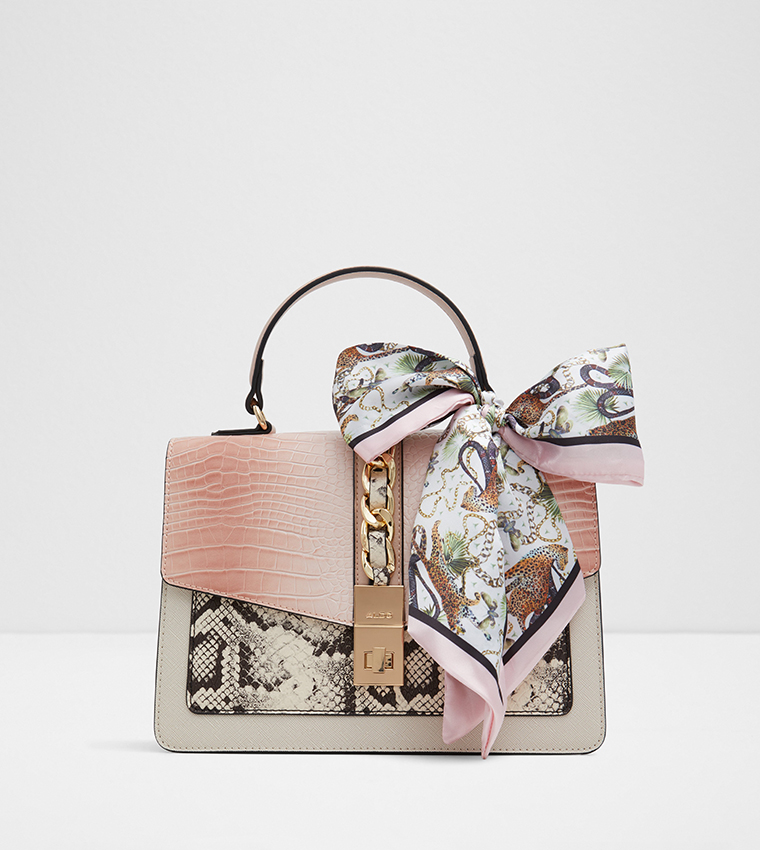 CAILLA Printed Scarf Charm Top Handle Bag