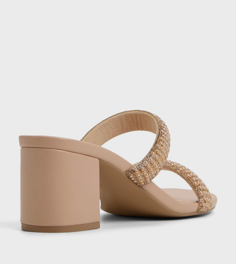 CALIANAA Embellished Block Heel Sandals