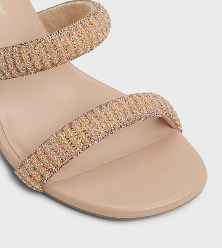 CALIANAA Embellished Block Heel Sandals