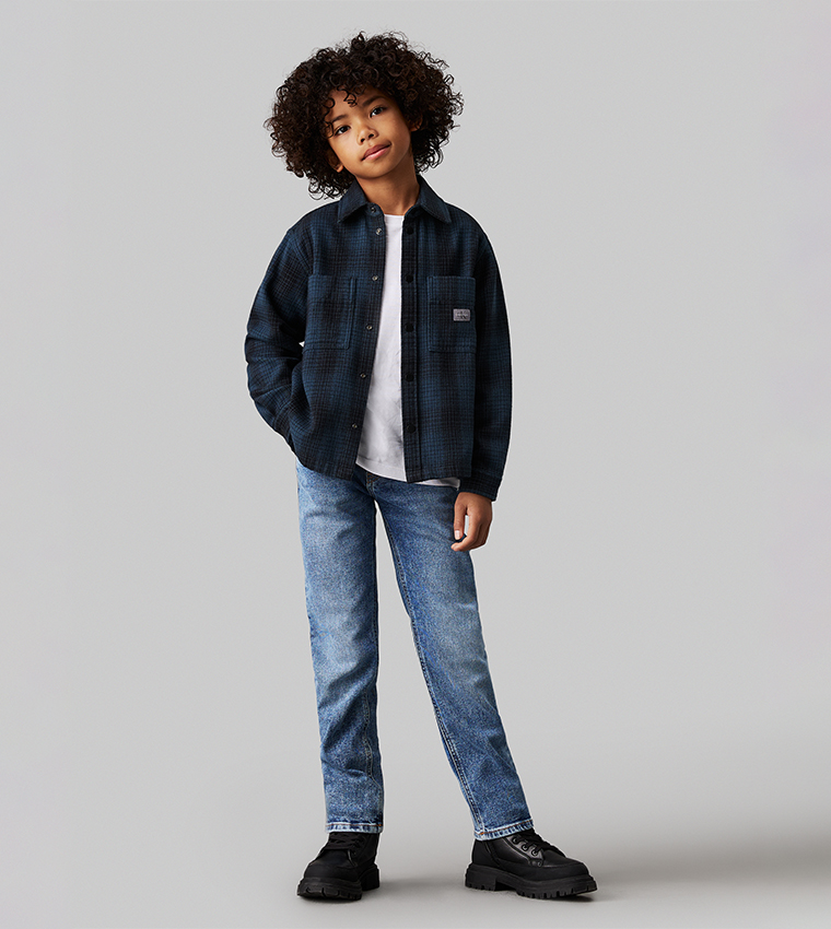 Washed Button Regular Fit Jeans