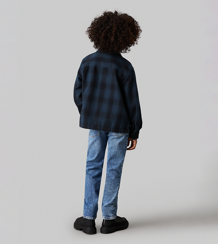 Washed Button Regular Fit Jeans