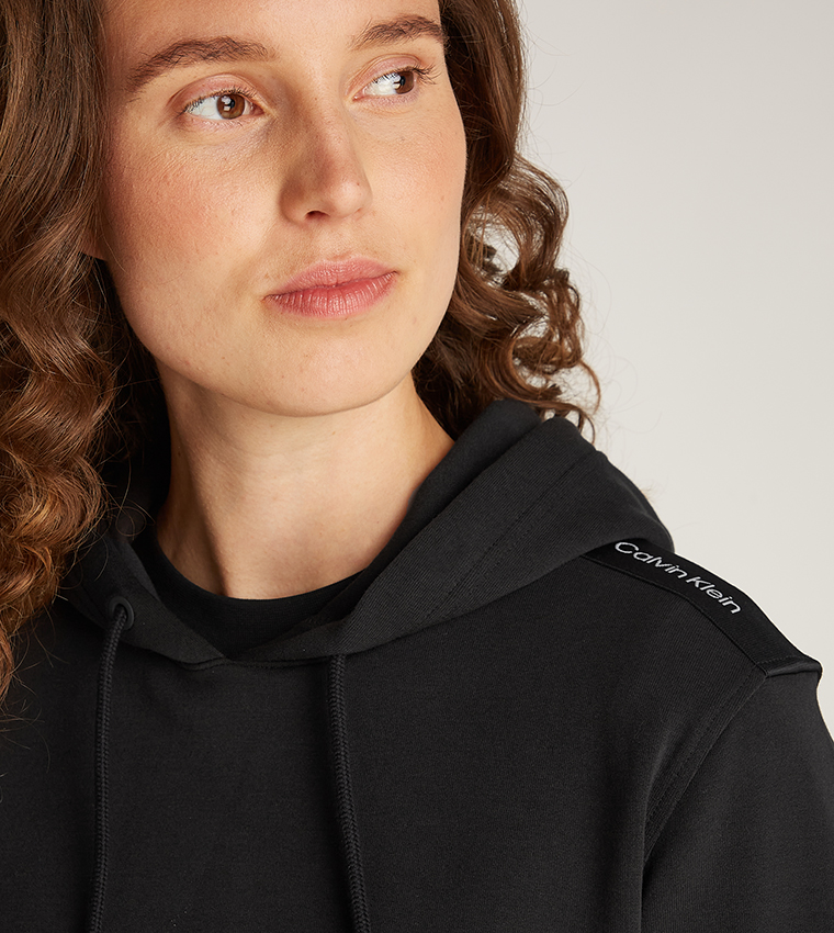 Solid Long Sleeves Crop Hoodie