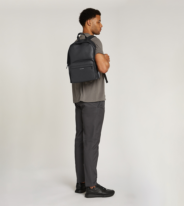 Textured Zip-Closure Backpacks