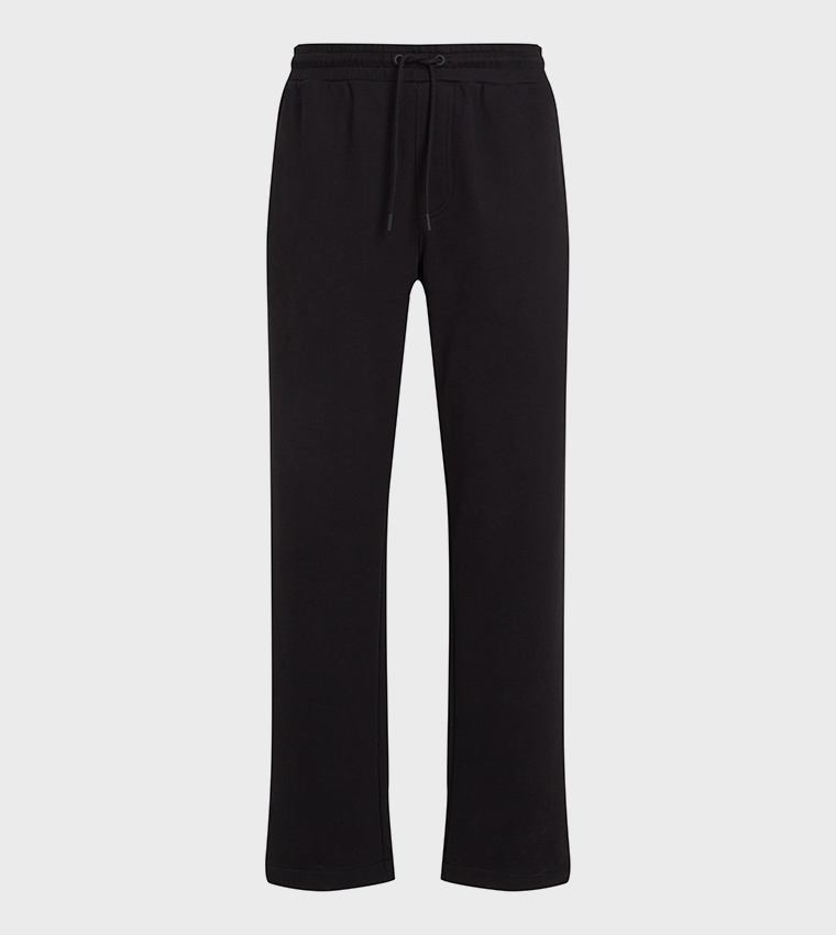 بنطال رياضي برباط على الخصر وتطريز شعار 