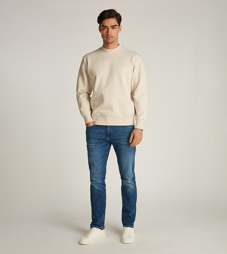 Logo Embossed Crew Neck Sweatshirt