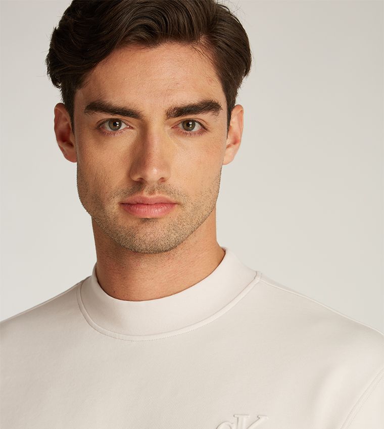 Logo Embossed Crew Neck Sweatshirt