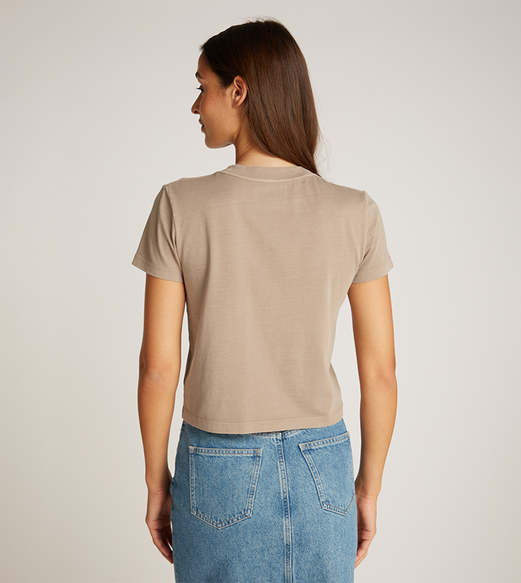 Logo Embossed Crew Neck T-Shirt