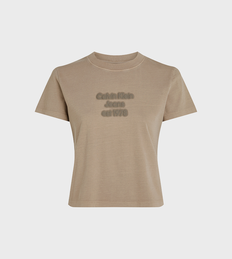 Logo Embossed Crew Neck T-Shirt
