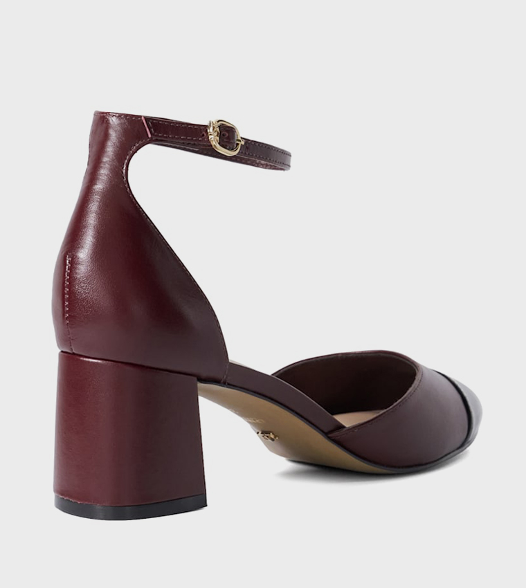 CARELESS Cap Toe Block Heel D'Orsay Pumps