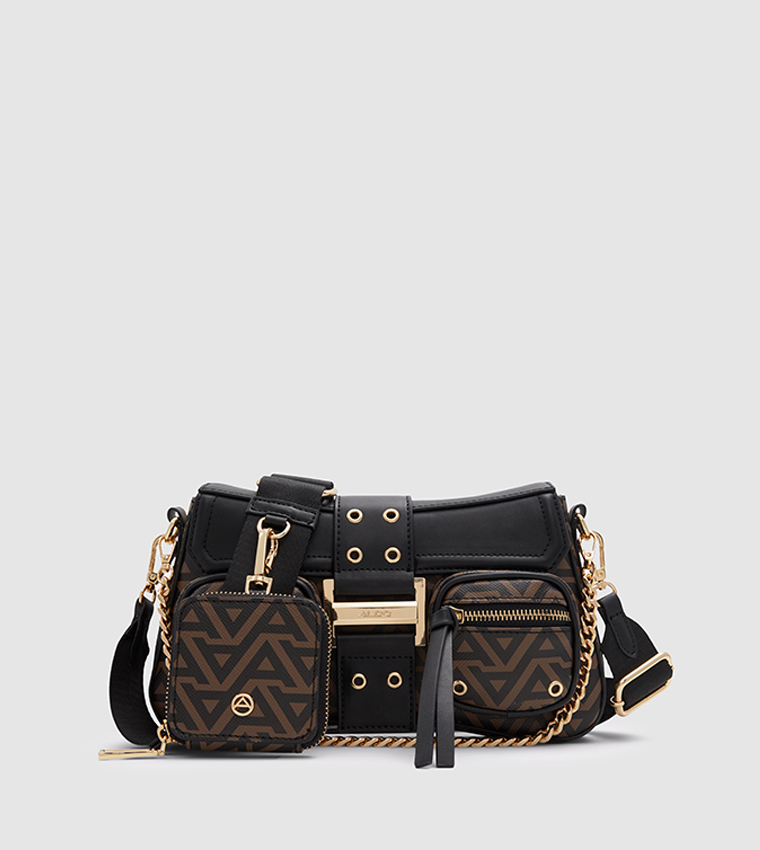 Buy Aldo CARGO Monogram Patterned Crossbody Bag In Black 6thStreet Qatar