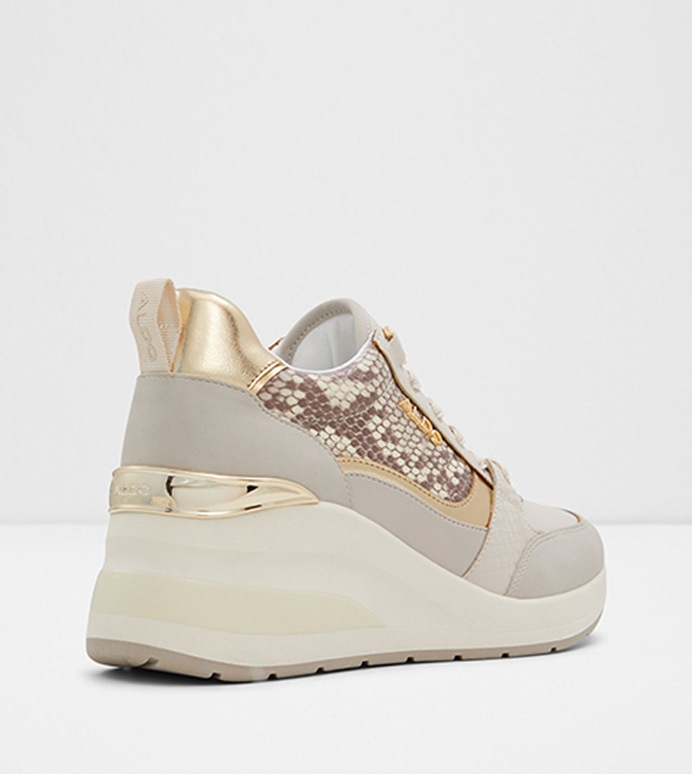 CAROTERIEL Snakeskin Detail Lace-Up Sneakers