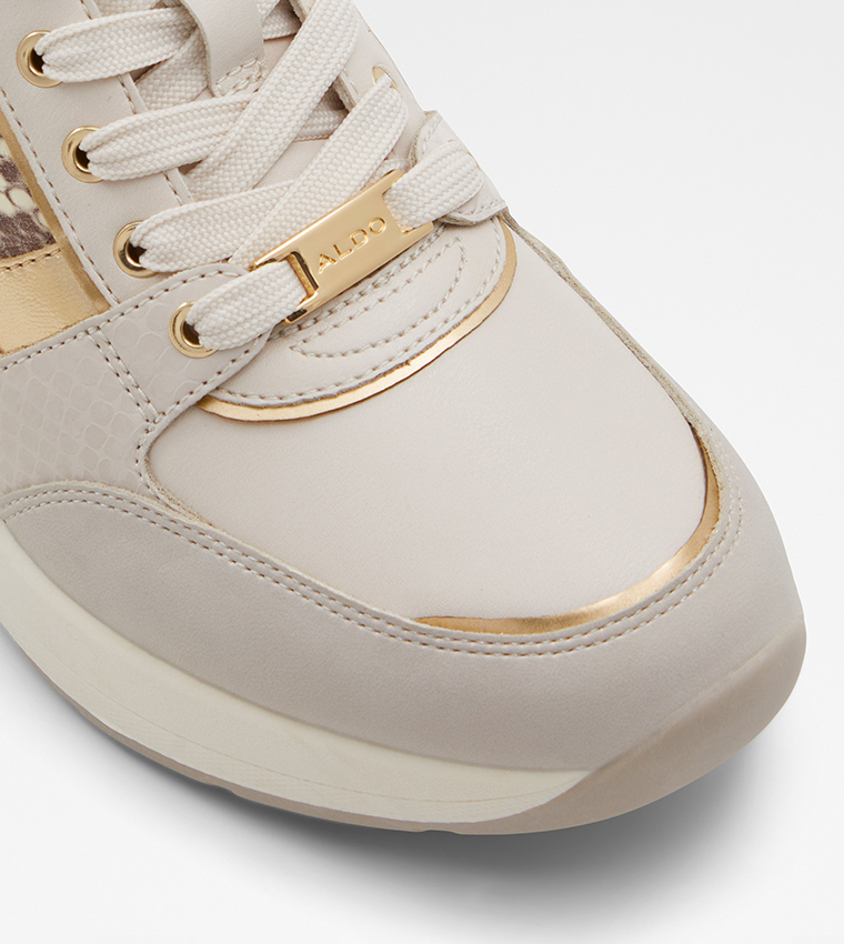 Buy Aldo CAROTERIEL Snakeskin Detail Lace Up Sneakers In Grey 6thStreet UAE