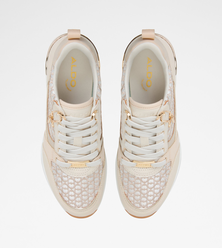 CAROTERIEL Embroidered Lace Up Wedge Sneakers