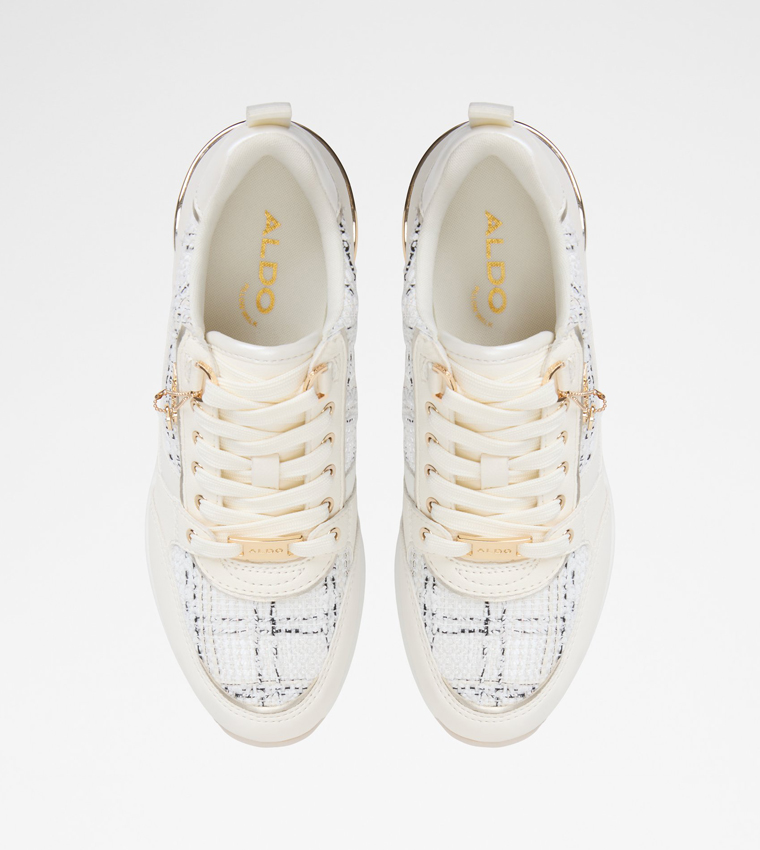 CAROTERIEL Tweed Lace Up Wedge Sneakers