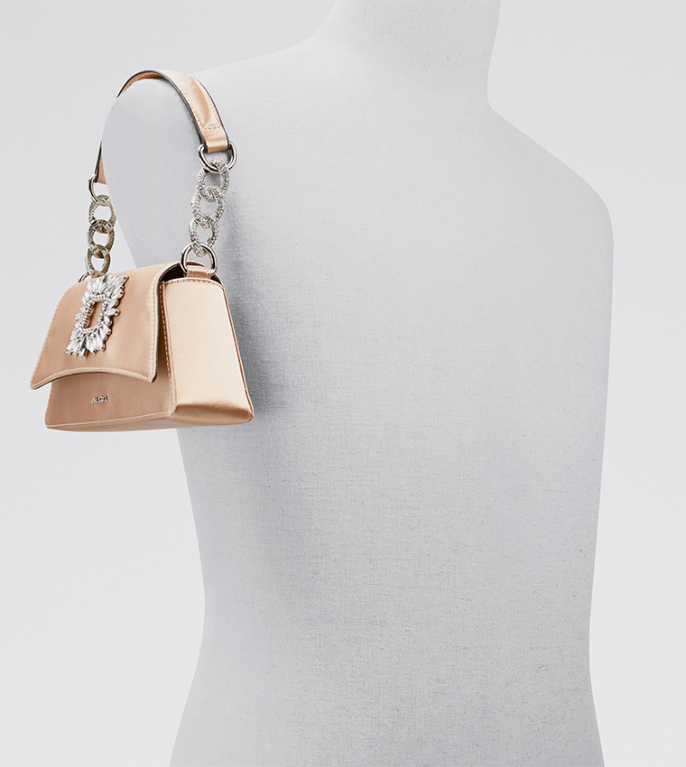 Buy Aldo CARRE Stone Embellished Baguette Bag In Beige 6thStreet Bahrain