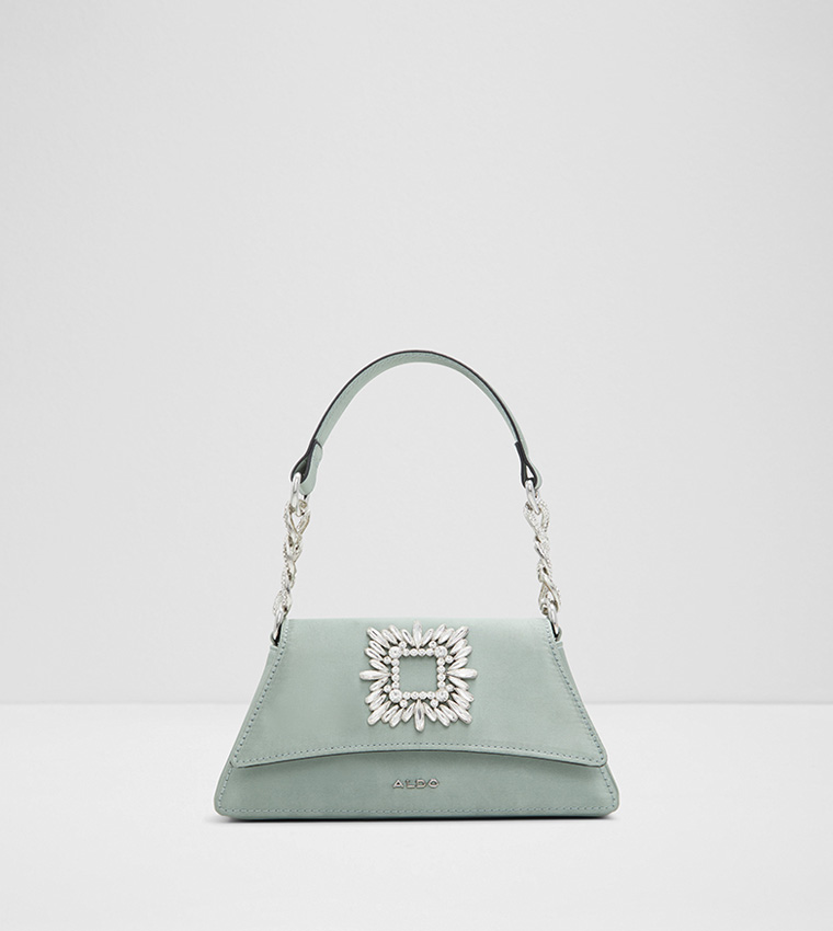 Buy Aldo CARRE Stone Embellished Baguette Bag In Green 6thStreet UAE
