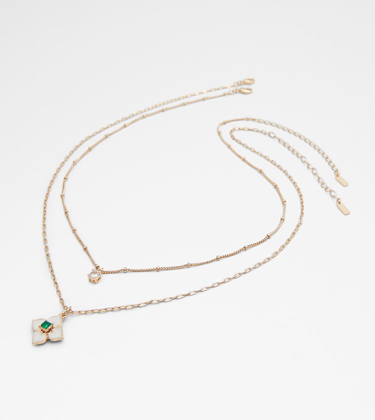 Buy Aldo Accessories CARRERIEL 2 Pack Embellished Necklace In Gold 6thStreet UAE