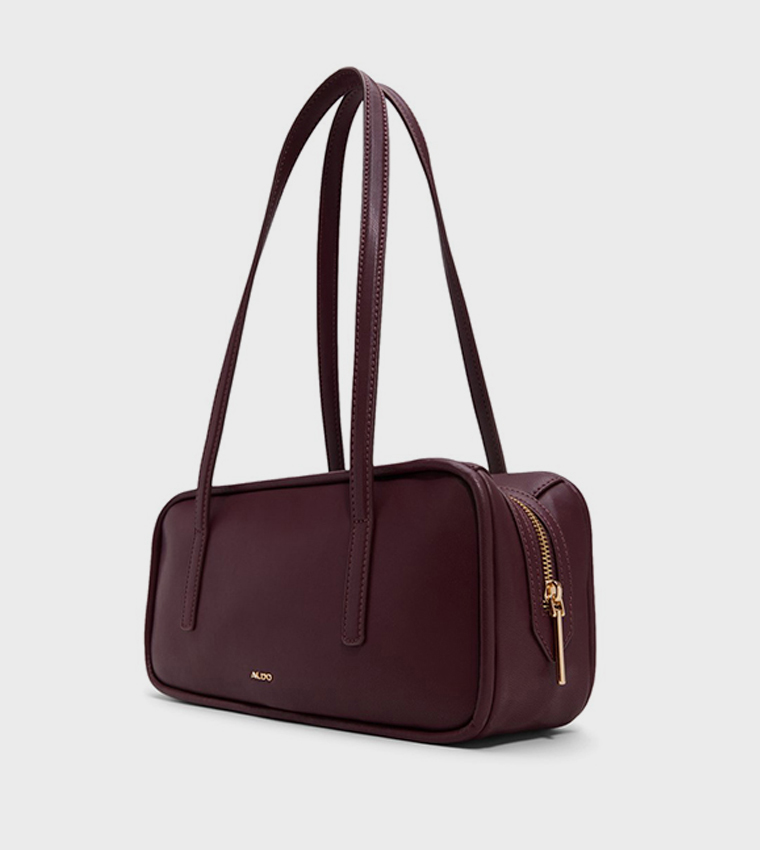 CASANDRA Solid Zippered Shoulder Bag