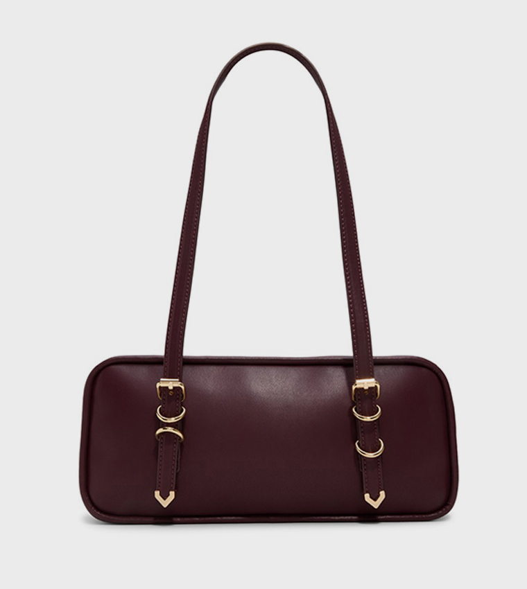 CASANDRA Solid Zippered Shoulder Bag