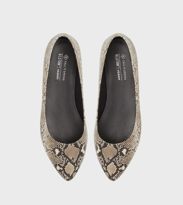 CATHRYN Snakeskin Ballerinas