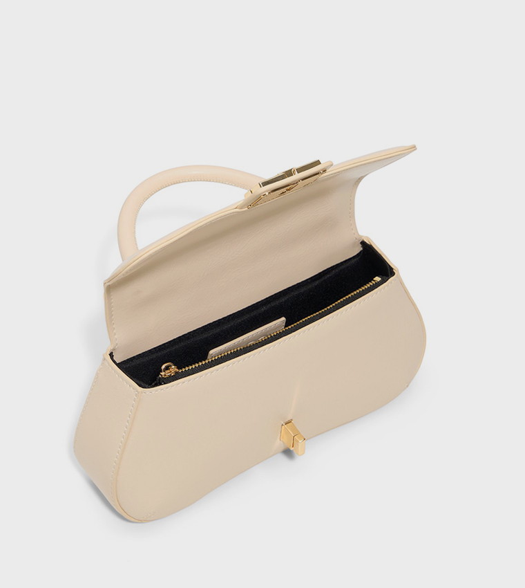 CATRINE Textured Flap Top-Handle Bag