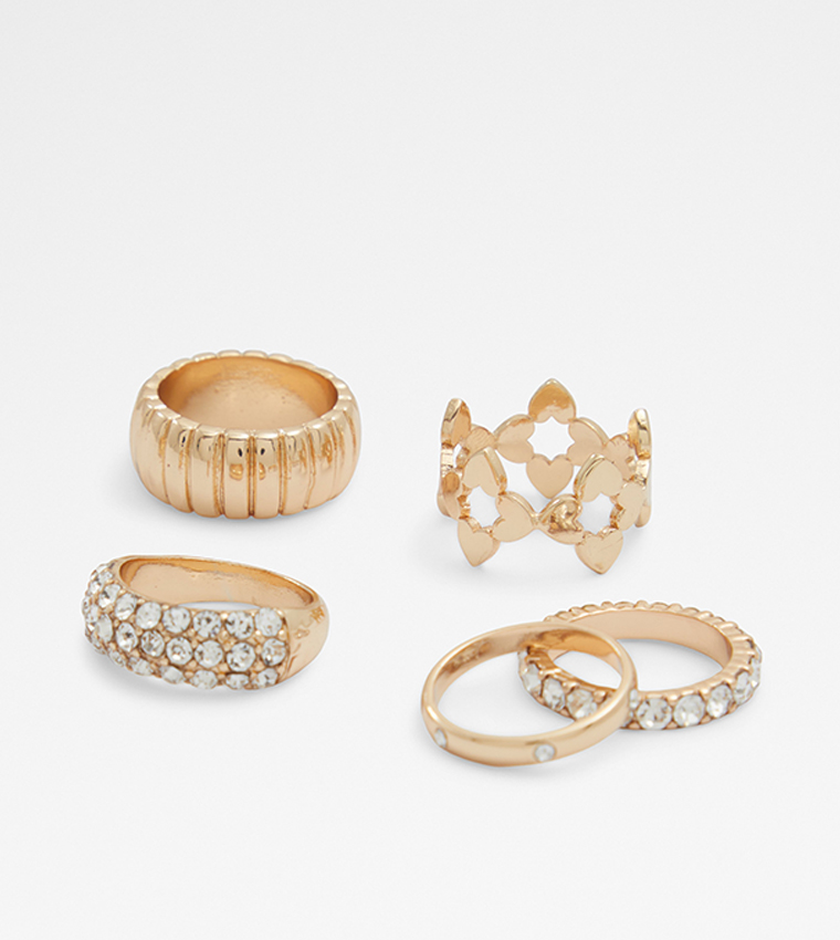 Buy Aldo CAYLAN Embellished Ring Set In Gold 6thStreet Oman
