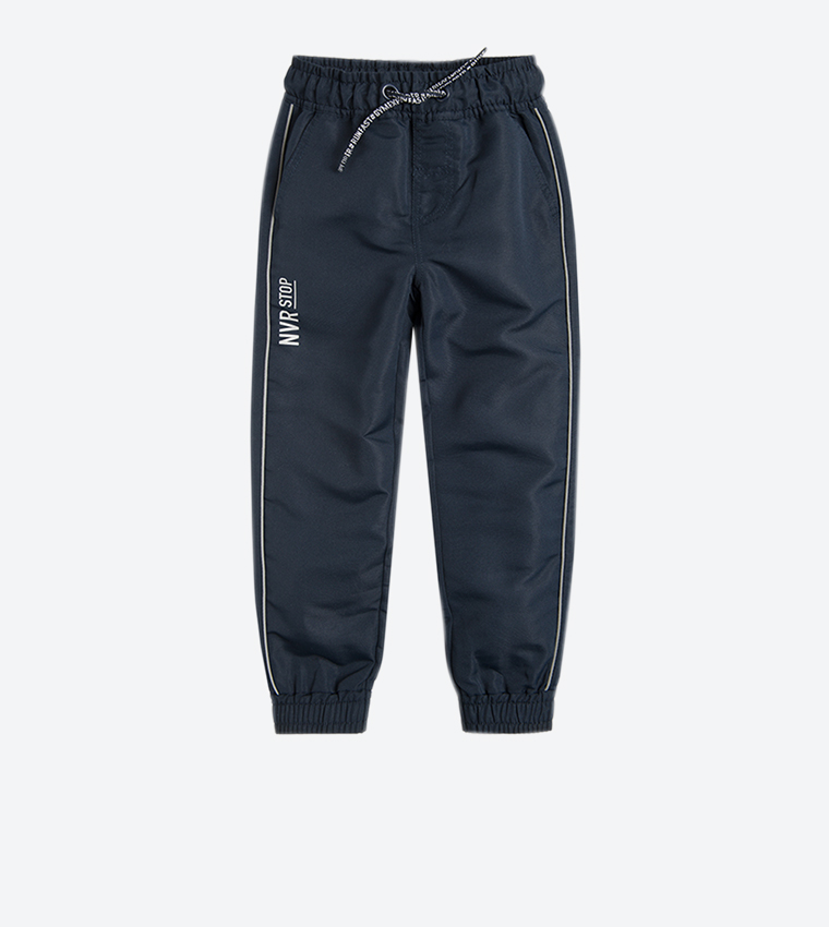 Buy R B Kids Drawstring And Elastic Waistband Track Pants Navy In Navy 6thStreet Oman