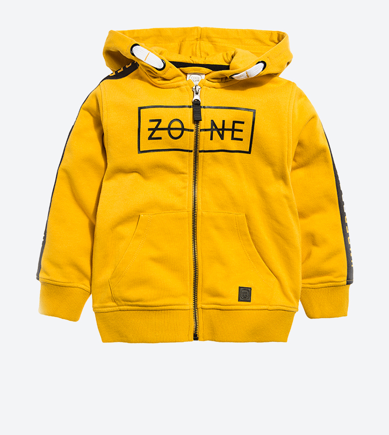Buy R B Kids Zone Printed Long Sleeve Hooded Sweat Jacket Yellow In Yellow 6thStreet UAE