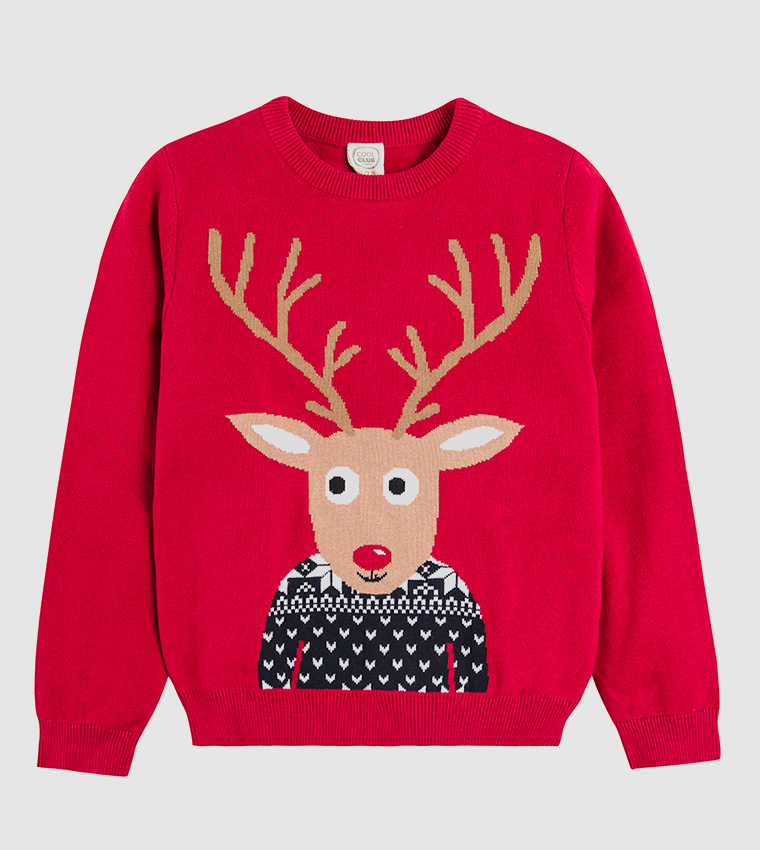 Buy COOL CLUB @ R&B Kids Kids Deer Knit Casual Sweater In Red