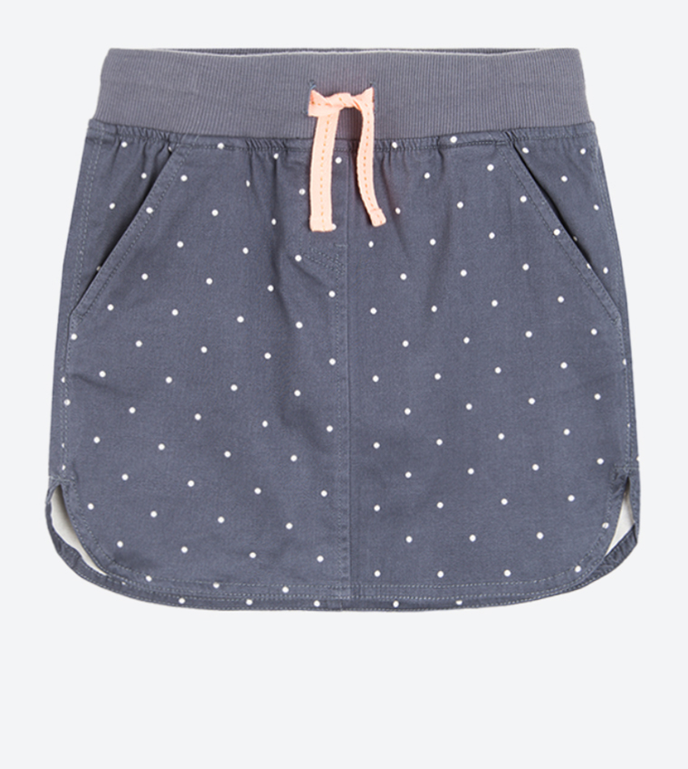 Buy R B Kids Polka Dot Printed Mini Skirt Dark Grey CCG1622560 In Grey 6thStreet Bahrain