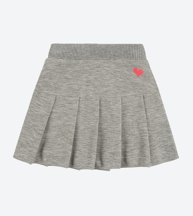 Buy R B Kids Elastic Waistband Mini Skirt Grey CCG1711066 CCG1711066 In Grey 6thStreet Oman