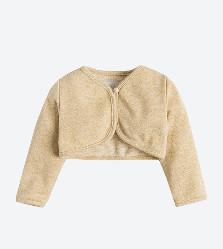 Buy R B Kids Button Closure Long Sleeves Bolero In Gold 6thStreet Bahrain