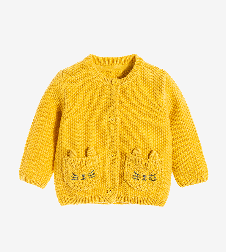 Buy R B Kids Long Sleeve Round Neck Sweater Yellow In Yellow 6thStreet Bahrain