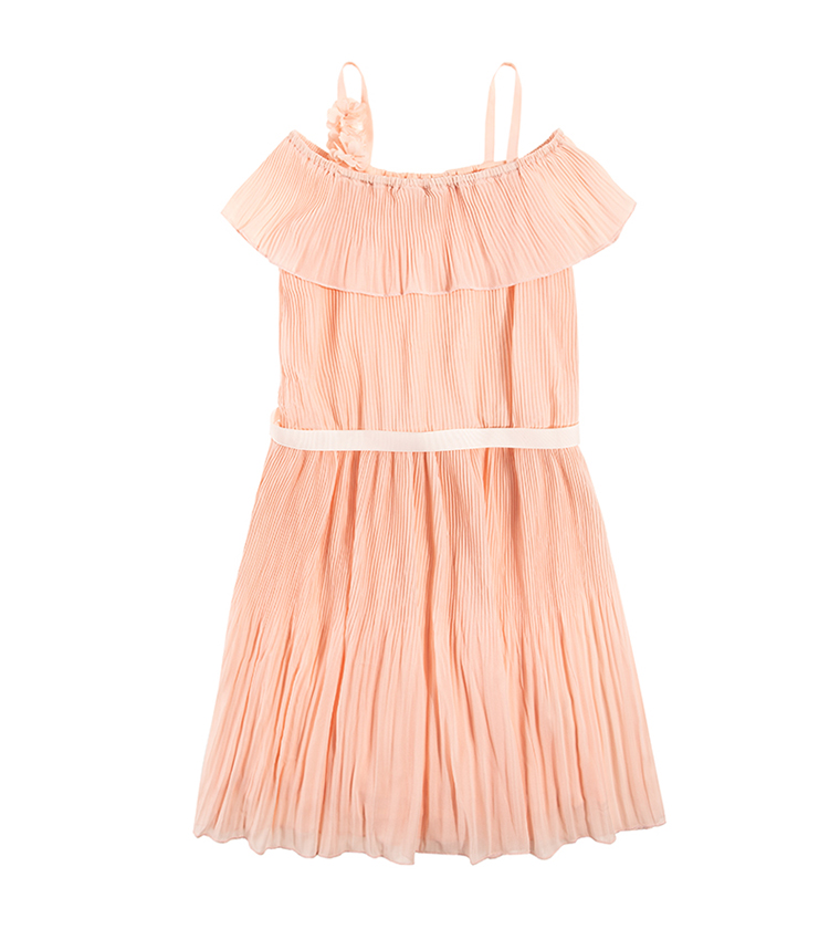 Orange fit and flare dress discount