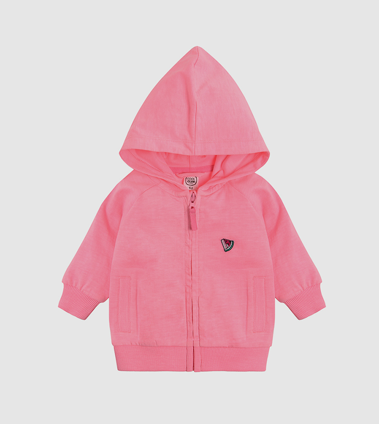 Pink hooded zip up sweatshirt sale