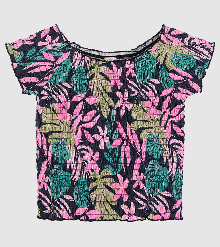 All Over Print Smocking Top