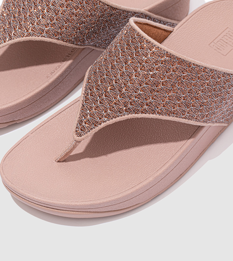 Buy FitFlop Olive Glitter Weave Toe Thongs In Pink | 6thStreet UAE